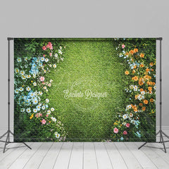Aperturee - Aperturee Floral Grass Path Art Sweet Spring Wedding Backdrop