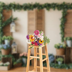 Aperturee - Aperturee Floral Green Plants Indoor Decor Spring Backdrop