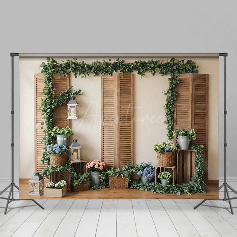 Aperturee - Aperturee Floral Green Plants Indoor Decor Spring Backdrop