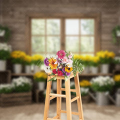 Aperturee - Aperturee Floral Greenhouse Bright Fresh Wood Spring Backdrop