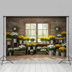 Aperturee - Aperturee Floral Greenhouse Bright Fresh Wood Spring Backdrop