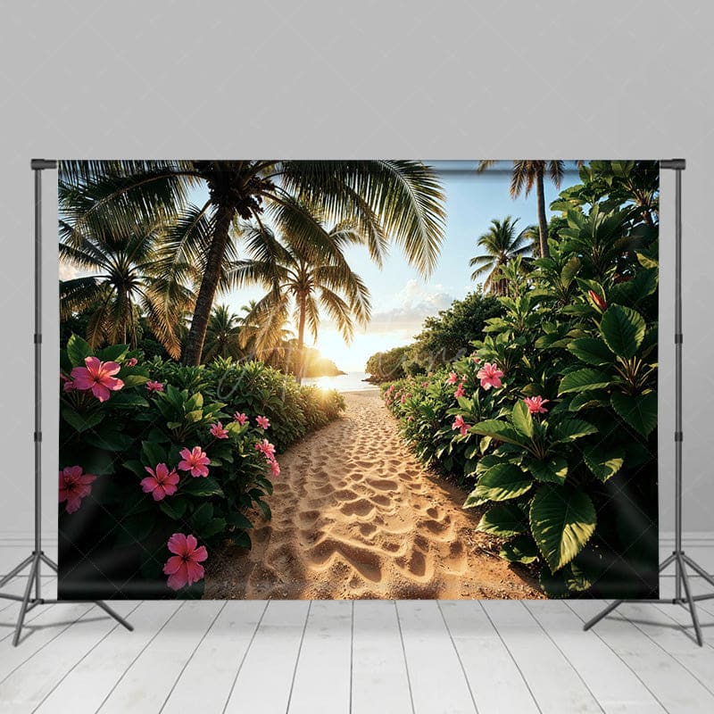 Aperturee - Aperturee Floral Hawaii Plants Beach Summer Holiday Backdrop