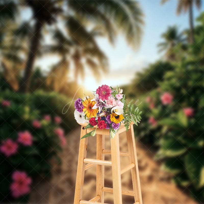 Aperturee - Aperturee Floral Hawaii Plants Beach Summer Holiday Backdrop