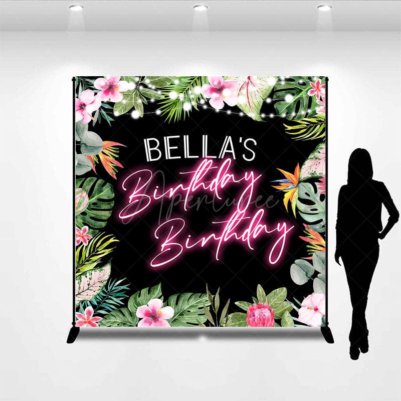 Aperturee - Aperturee Floral Hawaii Summer Sweet Custom Birthday Backdrop