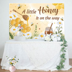 Aperturee - Aperturee Floral Honey Bee Sweet Sunny Baby Shower Backdrop