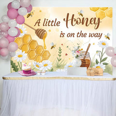 Aperturee - Aperturee Floral Honey Bee Sweet Sunny Baby Shower Backdrop