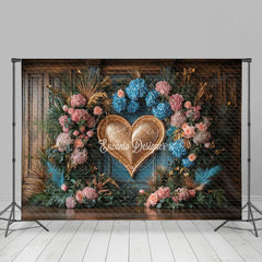 Aperturee - Aperturee Floral Hydrangea Heart Shape Sweet Wedding Backdrop