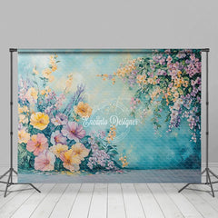 Aperturee - Aperturee Floral Ink Wash Painting Fine Art Spring Backdrop