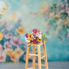 Aperturee - Aperturee Floral Ink Wash Painting Fine Art Spring Backdrop