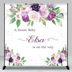 Aperturee - Aperturee Floral Lavender Sweet Custom Baby Shower Backdrop