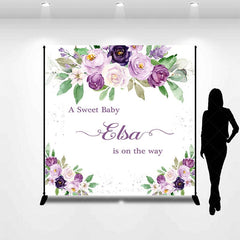 Aperturee - Aperturee Floral Lavender Sweet Custom Baby Shower Backdrop