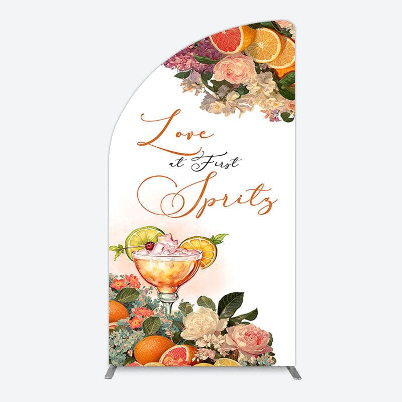 Aperturee - Aperturee Floral Love At First Sprits Wedding Half Moon Arch Backdrop