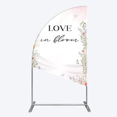 Aperturee - Aperturee Floral Love In Bloom Sweet Wedding Half Moon Arch Backdrop
