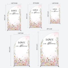 Aperturee - Aperturee Floral Love In Bloom Sweet Wedding Half Moon Arch Backdrop