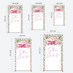 Aperturee - Aperturee Floral Pink Bachelor Cap She Did It Grad Rectangle Backdrop