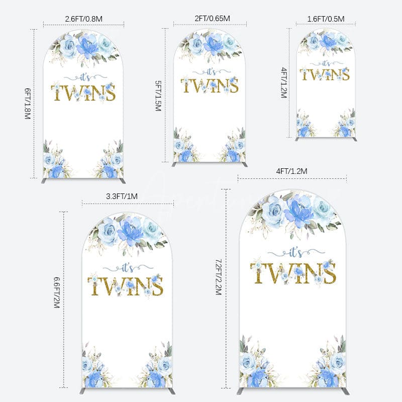 Aperturee - Aperturee Floral Plant Simple Vibe Baby Shower Arch Backdrop