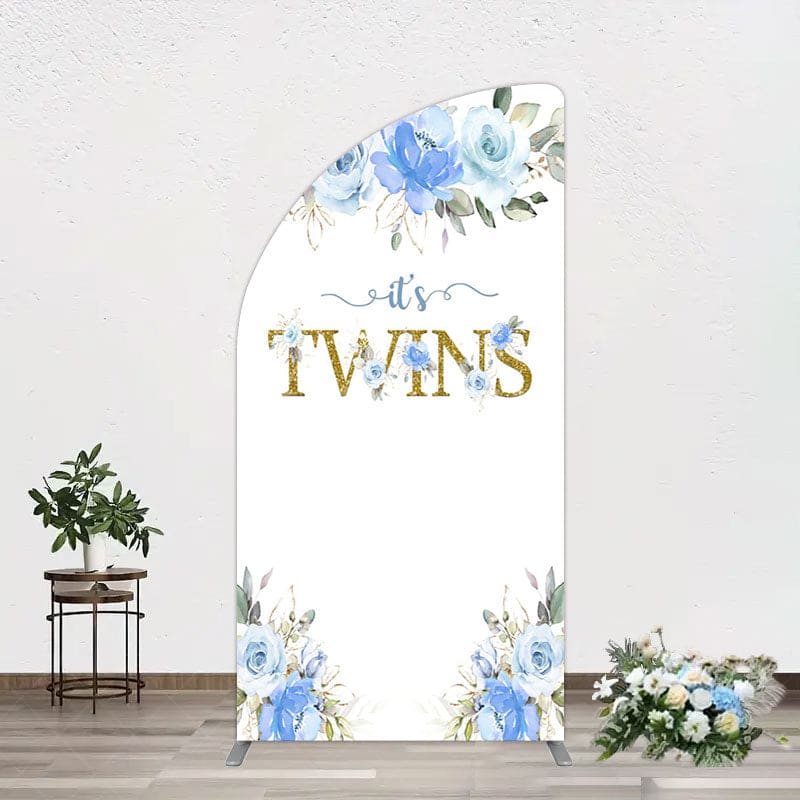 Aperturee - Aperturee Floral Plant Simple Vibe Baby Shower Half Moon Arch Backdrop