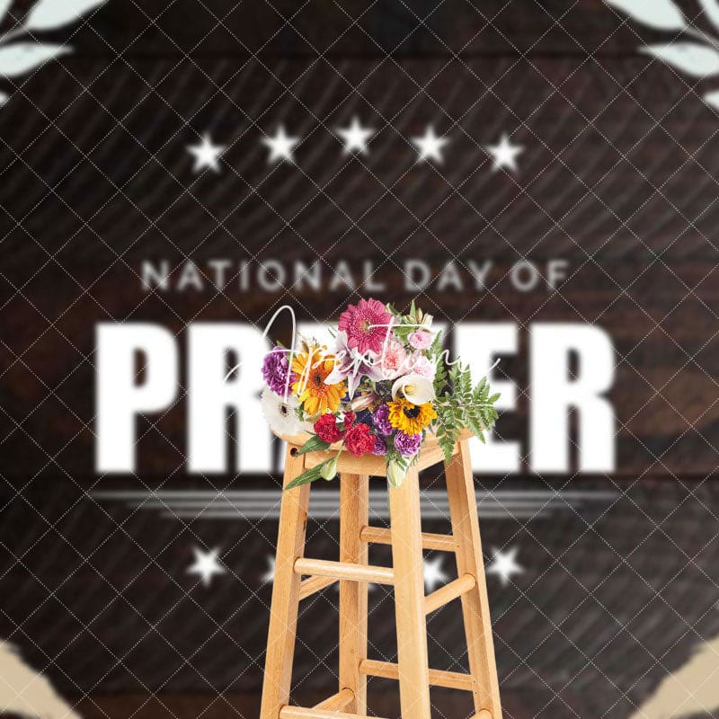 Aperturee - Aperturee Floral Plant Wooden National Day Of Prayer Backdrop