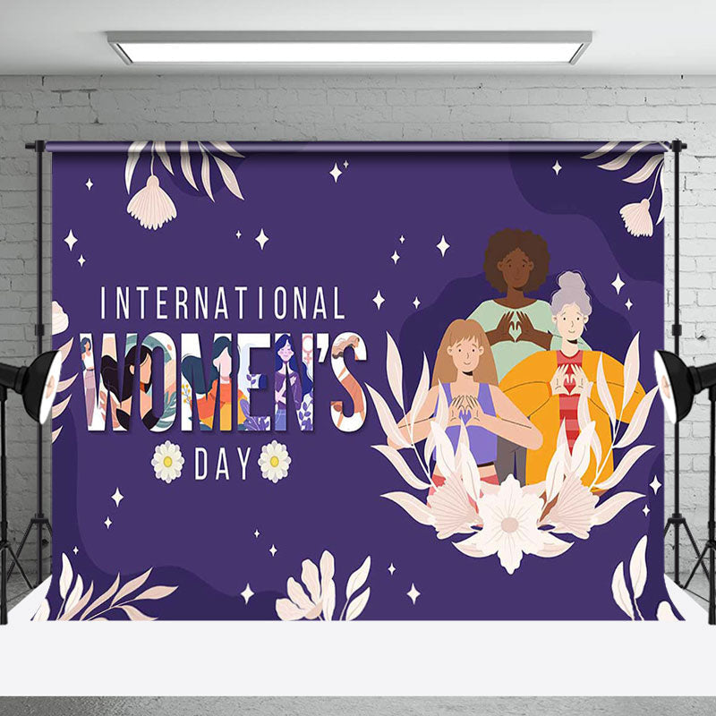 Aperturee - Aperturee Floral Purple International Womens Day Backdrop