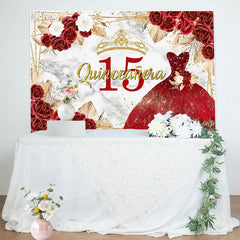 Aperturee - Aperturee Floral Quinceanera Sweet 15 Exquisite Dress Backdrop