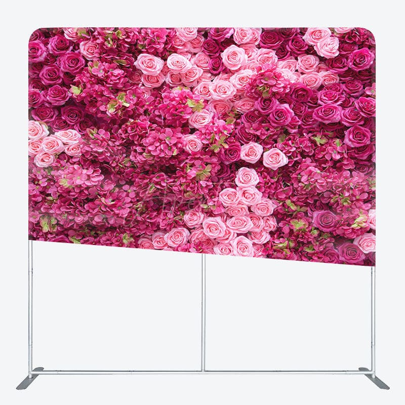 Aperturee - Aperturee Floral Roses Spring Photo Square Tension Backdrop