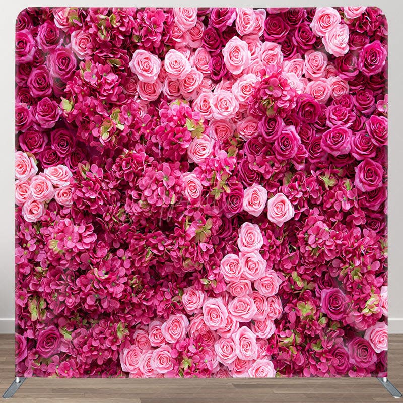 Aperturee - Aperturee Floral Roses Spring Photo Square Tension Backdrop