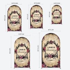 Aperturee - Aperturee Floral Spider Halloween Baby Shower Arch Backdrop