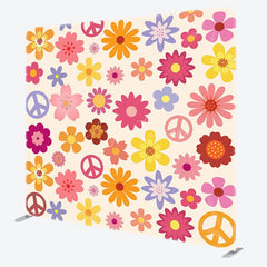 Aperturee - Aperturee Floral Spring Color Pattern Square Tension Backdrop
