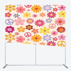 Aperturee - Aperturee Floral Spring Color Pattern Square Tension Backdrop
