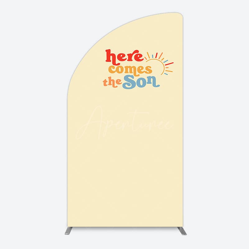Aperturee - Aperturee Floral Spring Elegant Happy Birthday Half Moon Arch Backdrop