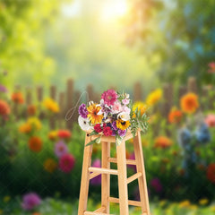 Aperturee - Aperturee Floral Sunshine Green Plant Garden Spring Backdrop