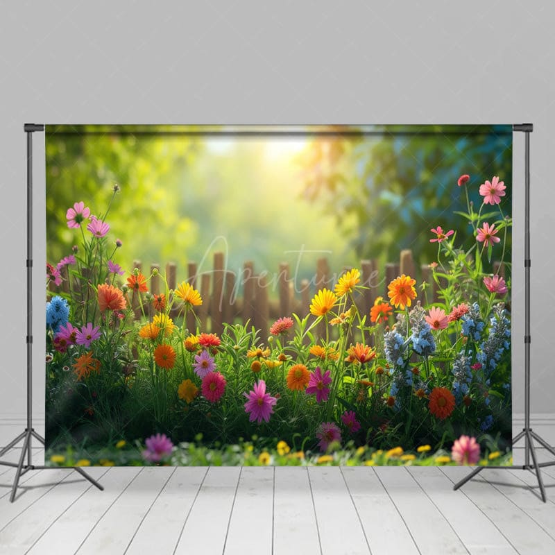 Aperturee - Aperturee Floral Sunshine Green Plant Garden Spring Backdrop