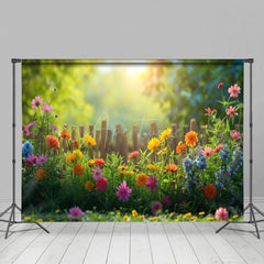 Aperturee - Aperturee Floral Sunshine Green Plant Garden Spring Backdrop