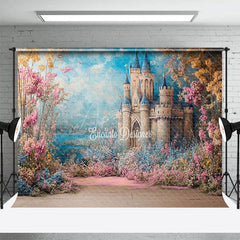 Aperturee - Aperturee Floral Sweet Castle Painting Photography Backdrop