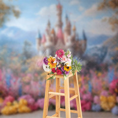 Aperturee - Aperturee Floral Sweet Castle Wonder Land Wedding Backdrop