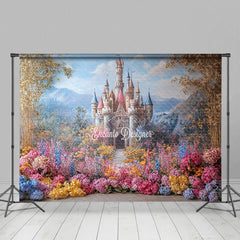 Aperturee - Aperturee Floral Sweet Castle Wonder Land Wedding Backdrop