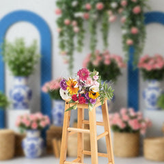 Aperturee - Aperturee Floral Vases Sweet Spring Garden Photo Backdrop