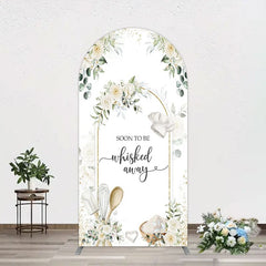Aperturee - Aperturee Floral White Sweet Cook Baby Shower Arch Backdrop