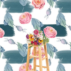 Aperturee - Aperturee Flower Leaf Fruits Step And Repeat Photo Backdrop