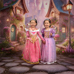 Aperturee - Aperturee Foggy Whimsical French Kingdom Spring Sweep Backdrop