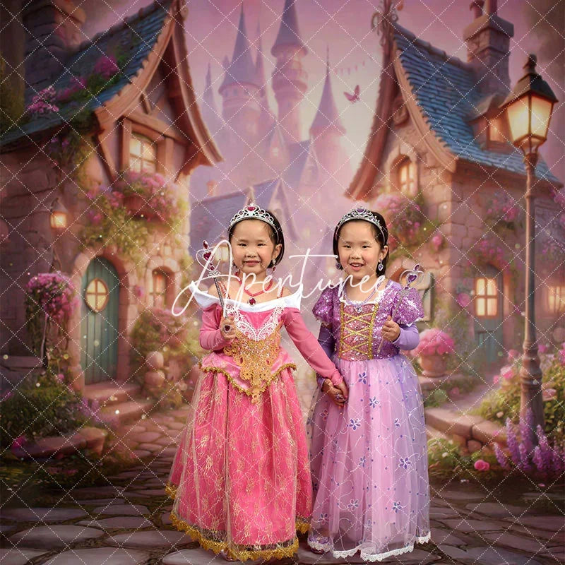 Aperturee - Aperturee Foggy Whimsical French Kingdom Spring Sweep Backdrop