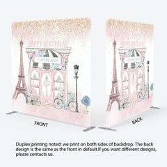 Aperturee - Aperturee French Cafe Happy Birthday Square Tension Backdrop