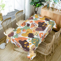 Aperturee - Aperturee Fresh Abstract Art Tablecloth with Earthy Tones Modern and Natural Design for Contemporary Decor