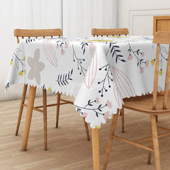 Aperturee - Aperturee Fresh and Sweet Spring Floral Tablecloth for Cheerful Garden Party Easter and Bridal Shower Decor
