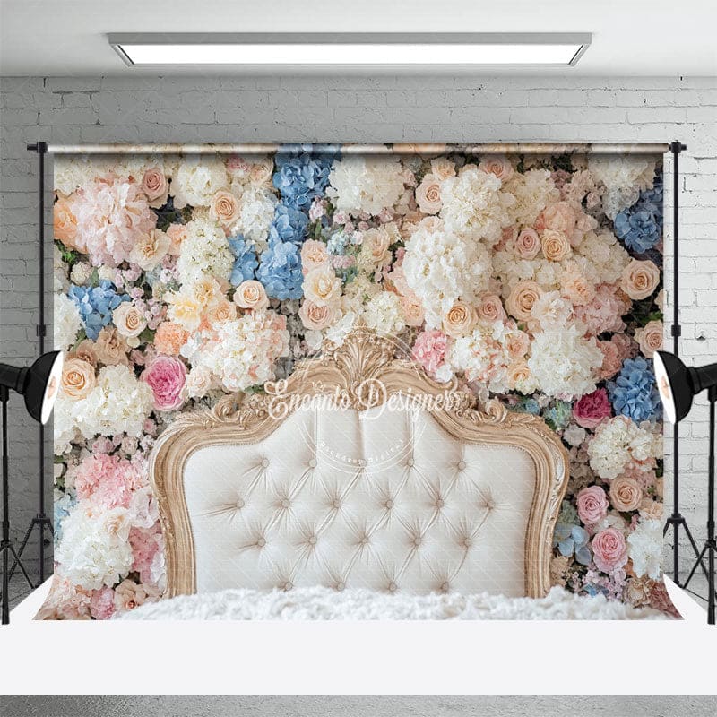 Aperturee - Aperturee Fresh Color Flowers Photography Headboard Backdrop