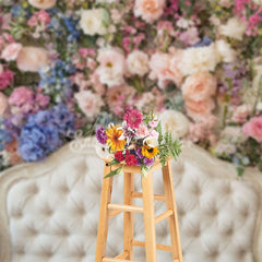 Aperturee - Aperturee Fresh Fancy Flowers Photography Headboard Backdrop