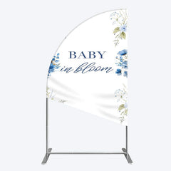 Aperturee - Aperturee Fresh Floral Bloom Boho Baby Shower Half Moon Arch Backdrop