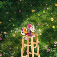 Aperturee - Aperturee Fresh Floral Grass Green Spring Photography Backdrop