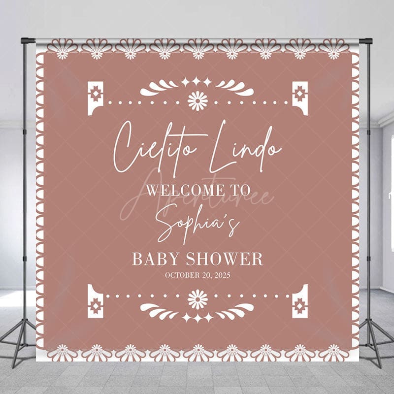 Aperturee - Aperturee Fresh Floral Lace Edges Custom Baby Shower Backdrop