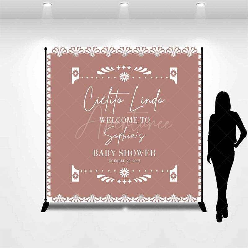 Aperturee - Aperturee Fresh Floral Lace Edges Custom Baby Shower Backdrop